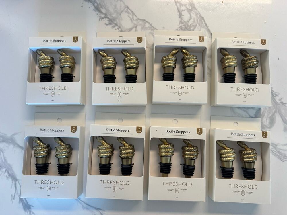New Case Pack Of 8 - Threshold Snake Wine Bottle Stopper Gothcore Slither